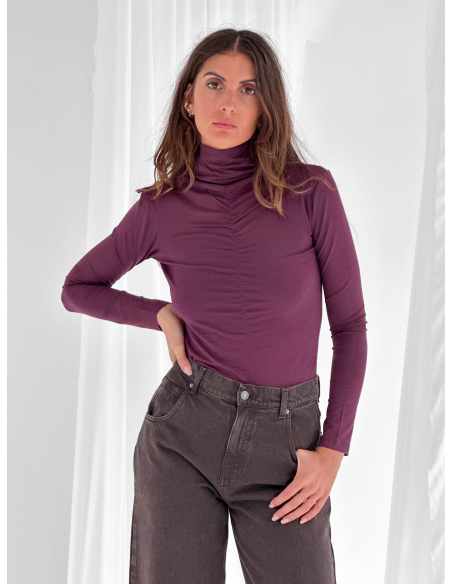 Ruched viscose-blend top