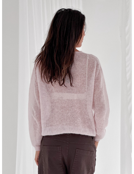 Maglia girocollo in misto alpaca