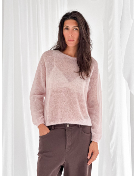 Maglia girocollo in misto alpaca