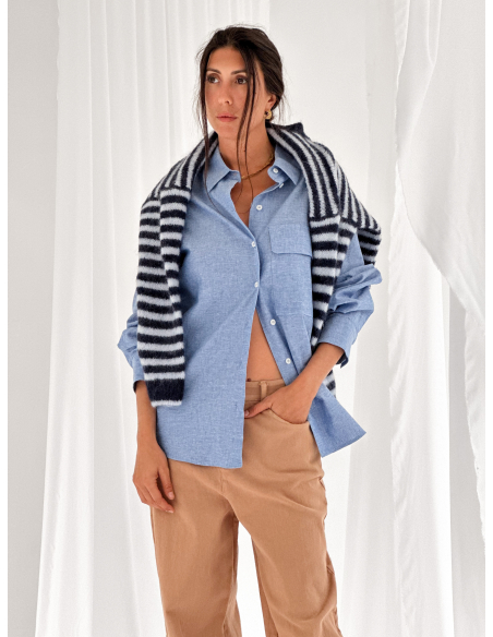 Camicia in misto cotone e lino