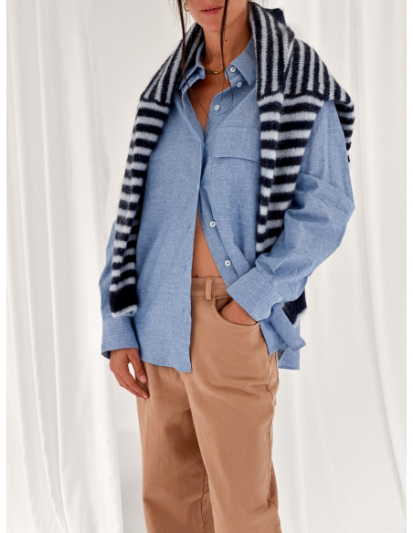 Camicia in misto cotone e lino