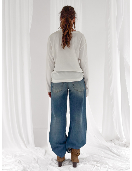 T-shirt oversize a manica lunga