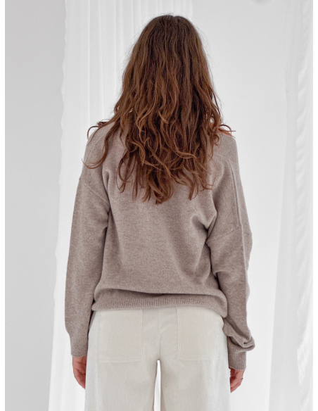 Pure wool V-neck sweater