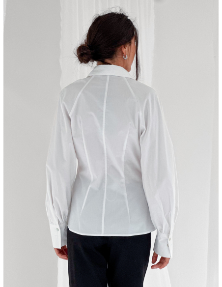 Camicia in popeline di cotone sfiancata