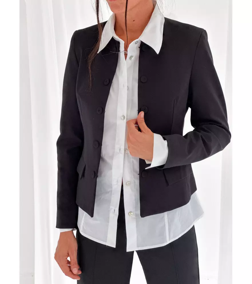 Milanese jacket with kissing buttons