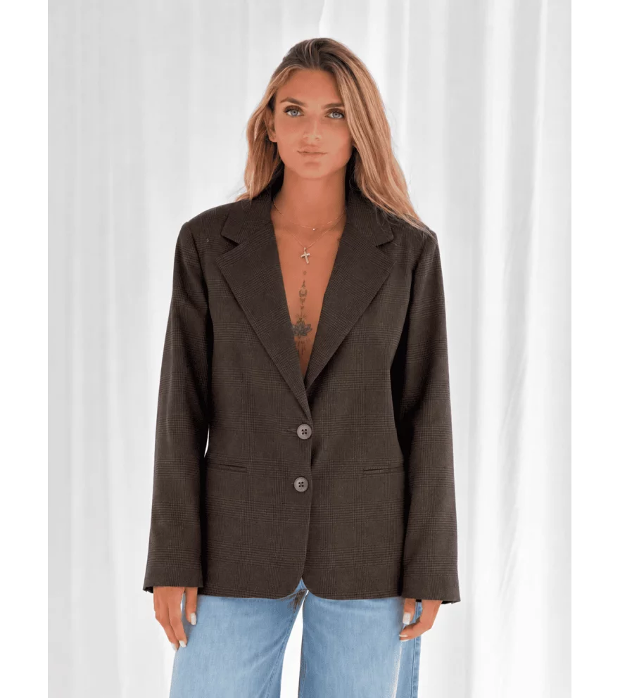 Giacca check con bottoni regolabili