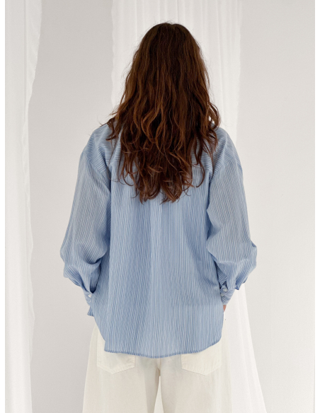 Camicia a righe in viscosa blend