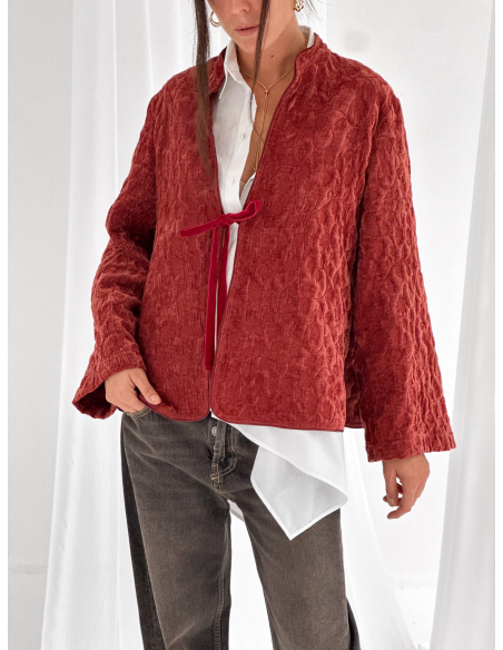 Kimono in velluto jacquard