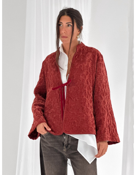 Kimono in velluto jacquard