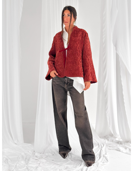Kimono in velluto jacquard