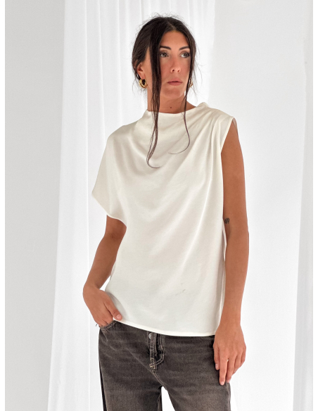 Blusa asimmetrica monospalla