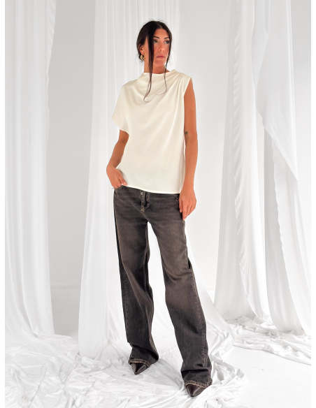Blusa asimmetrica monospalla