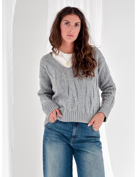 Maglione in lana blend scollo a V