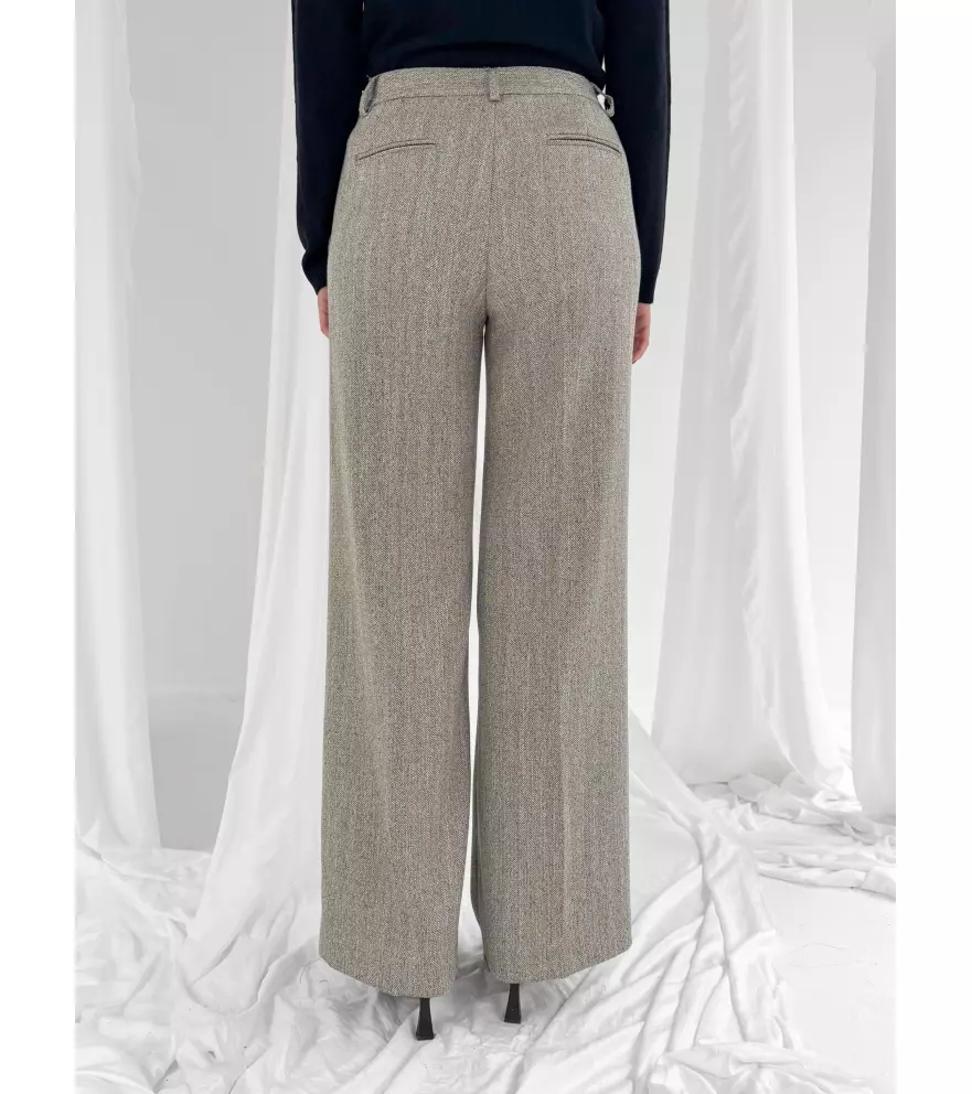 Herringbone palazzo trousers