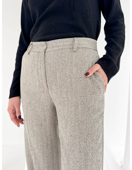 Herringbone palazzo trousers