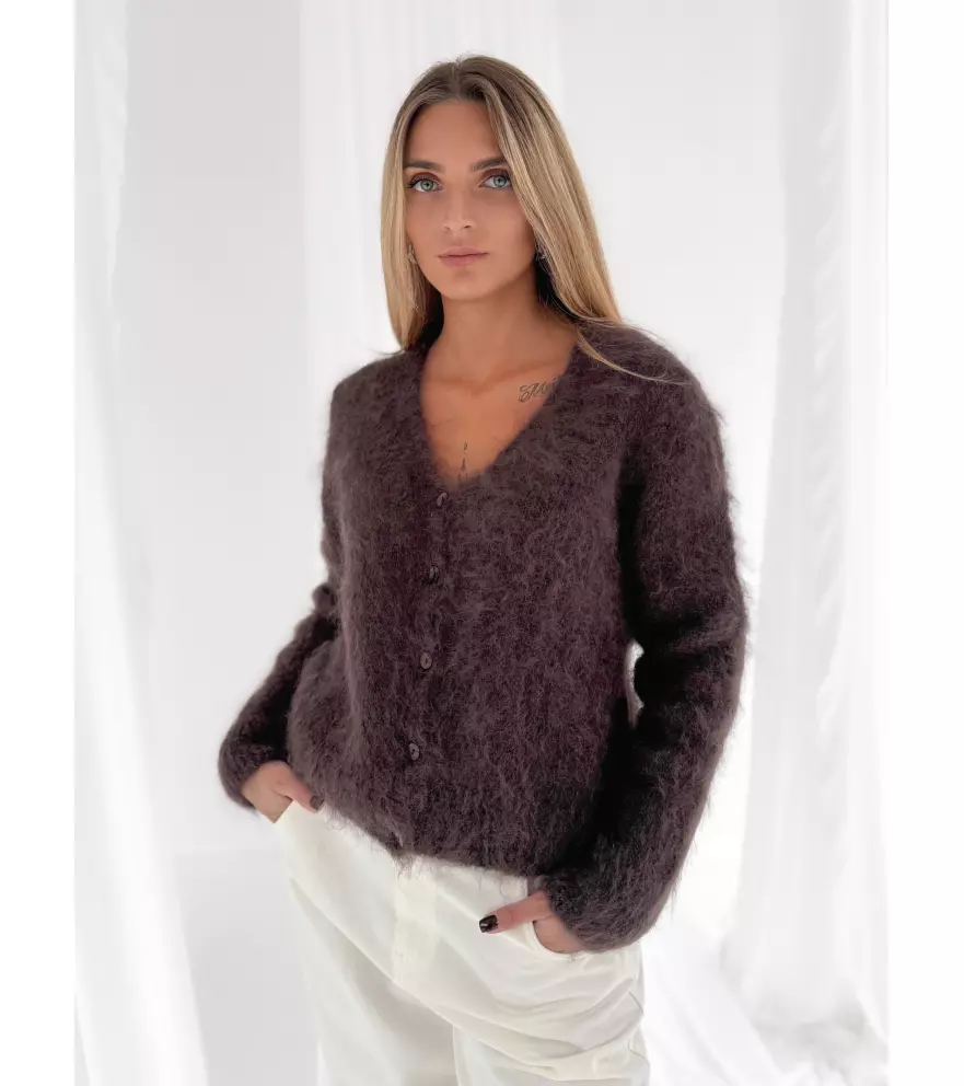 Mohair-blend cardigan