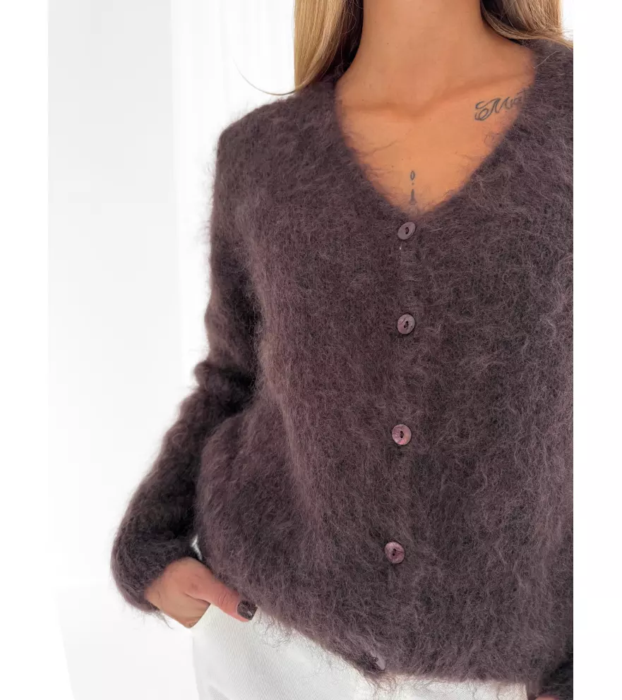 Mohair-blend cardigan