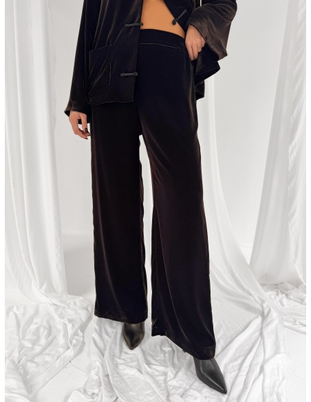 Pantalone in ciniglia con elastico in vita
