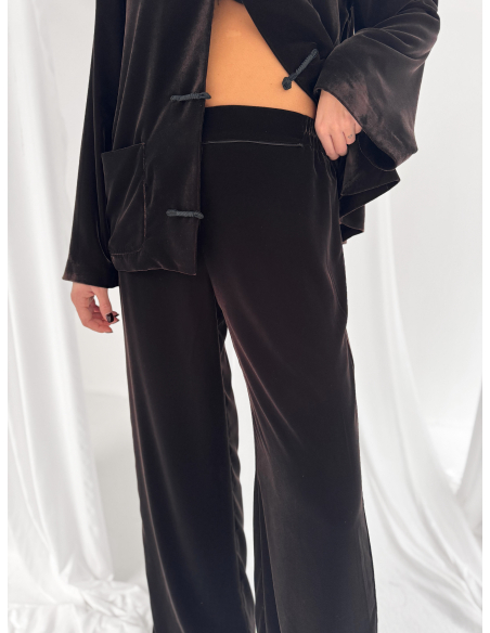 Pantalone in ciniglia con elastico in vita