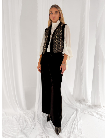 Pantalone in ciniglia con elastico in vita