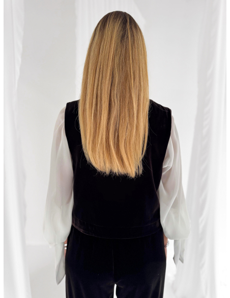 Gilet ricamato con applicazioni