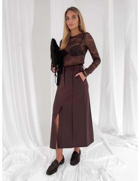 Maglia girocollo con pizzo