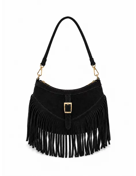 Jade black suede bag