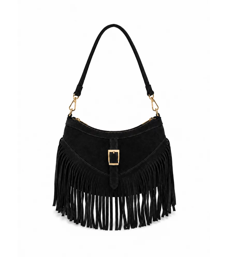Jade black suede bag