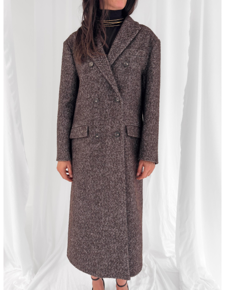 Long herringbone coat
