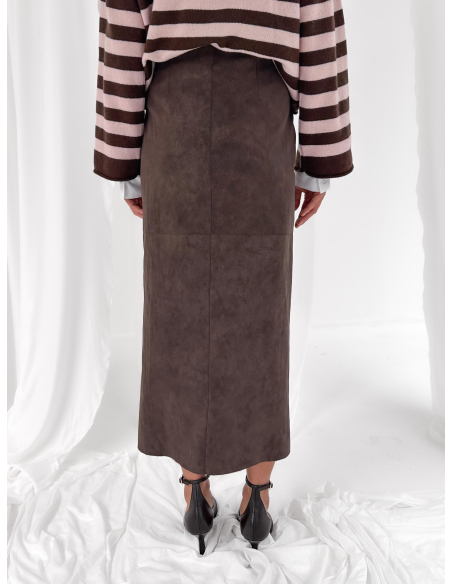 Faux leather longuette skirt