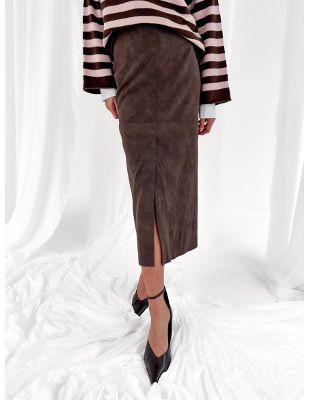 Faux leather longuette skirt