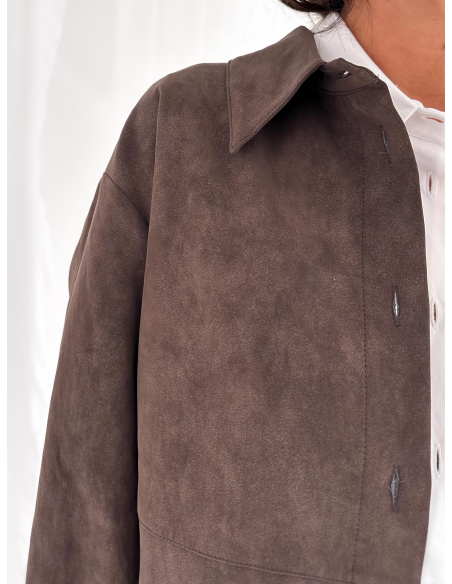 Oversized eco leather shirt