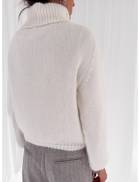 Angora-blend turtleneck sweater