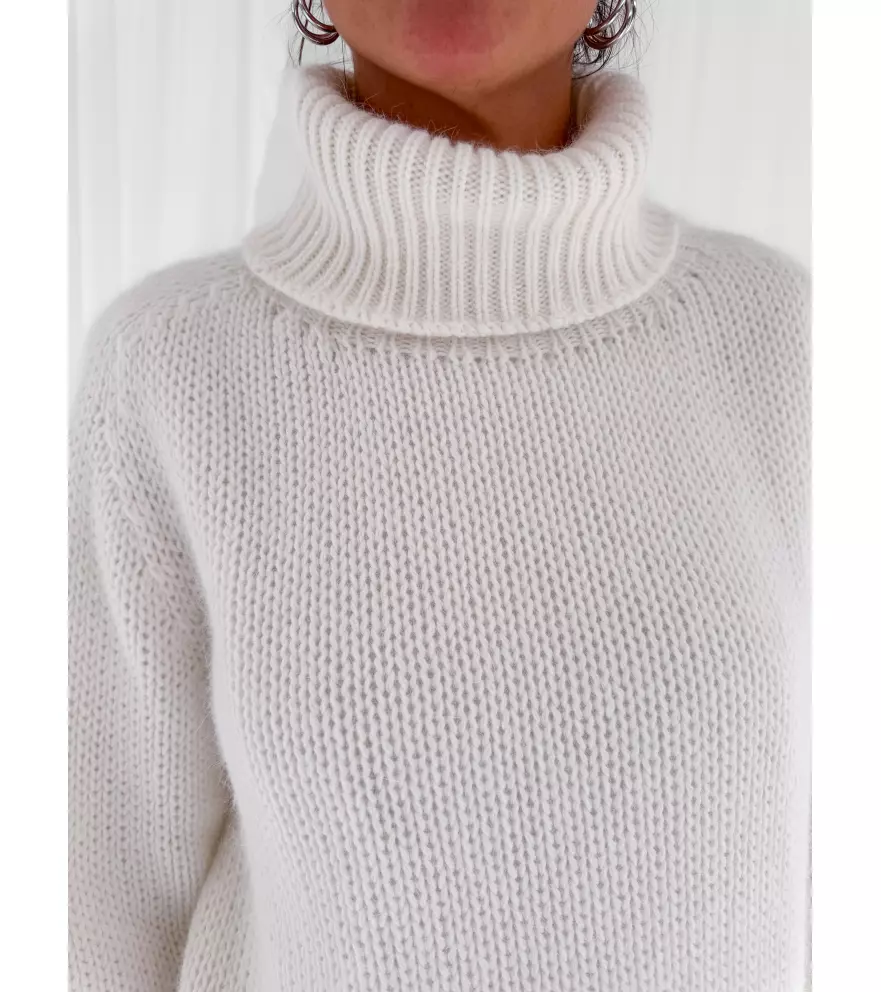 Angora-blend turtleneck sweater