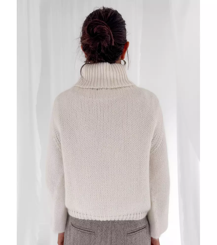 Angora-blend turtleneck sweater