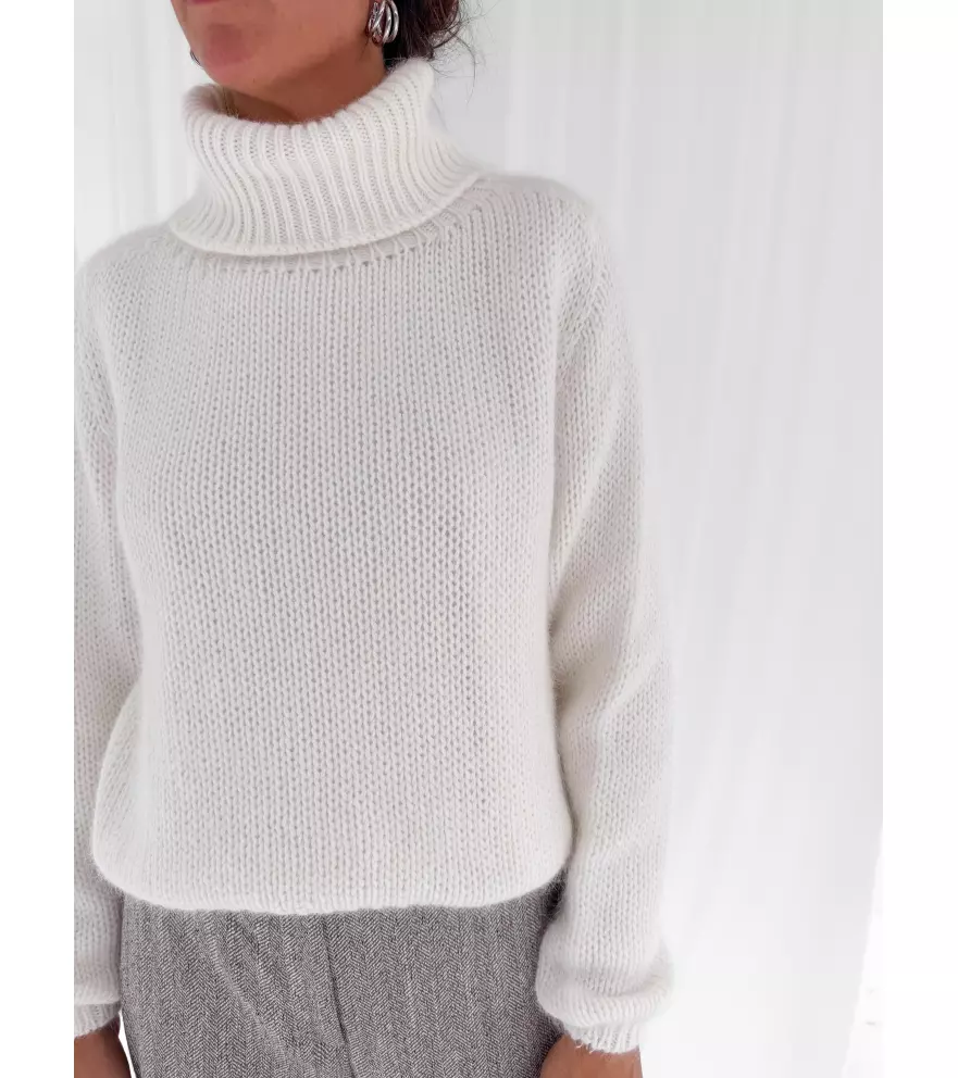 Angora-blend turtleneck sweater