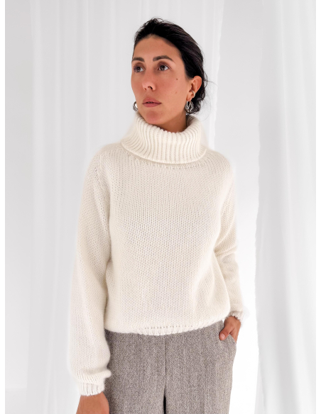 Angora-blend turtleneck sweater
