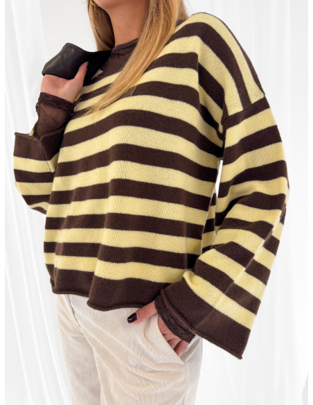 100% wool striped sweater