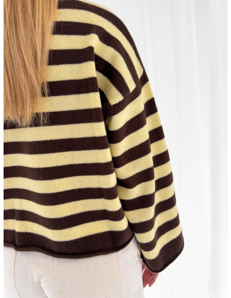 Maglione a righe 100% lana