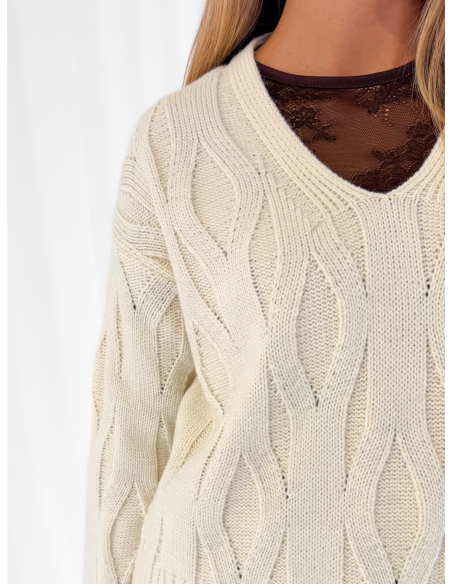Maglione in lana blend scollo a V