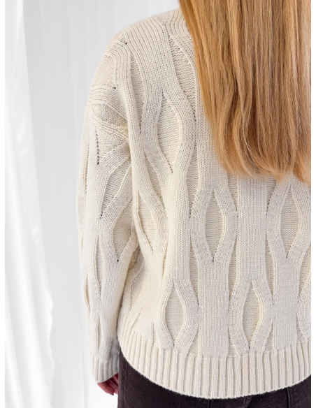 Maglione in lana blend scollo a V