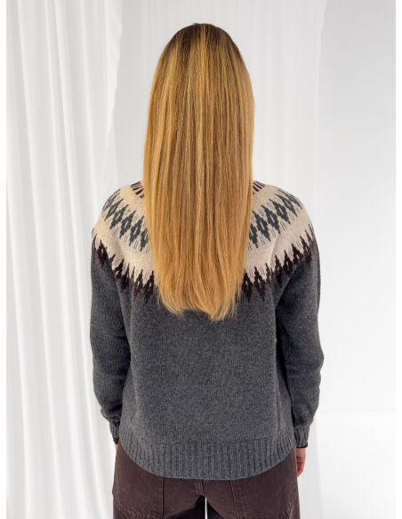 Maglione stampa norvegese lana blend