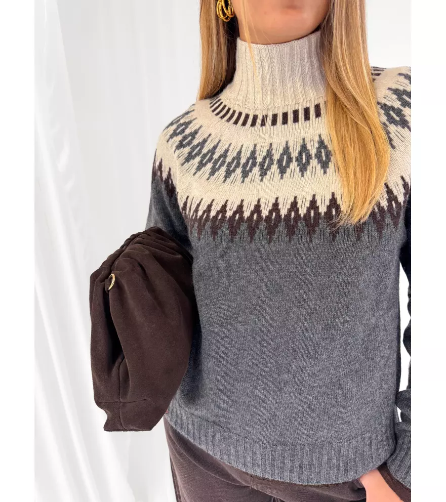 Wool-blend sweater with...