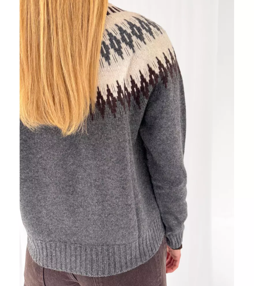 Maglione stampa norvegese lana blend