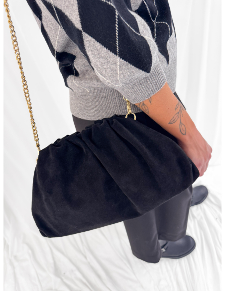 Cristy clutch black suede