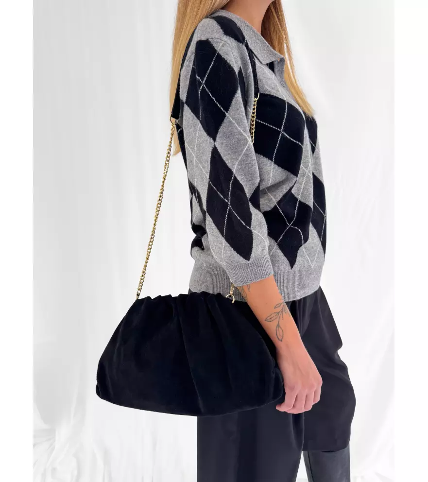 Cristy clutch black suede