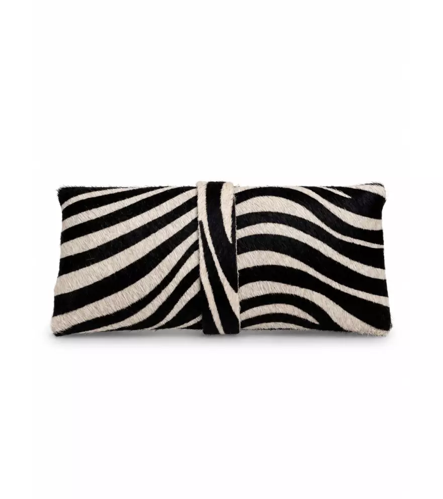 Zebra-print calf hair glasses case