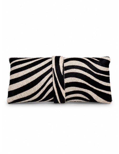 Zebra-print calf hair glasses case