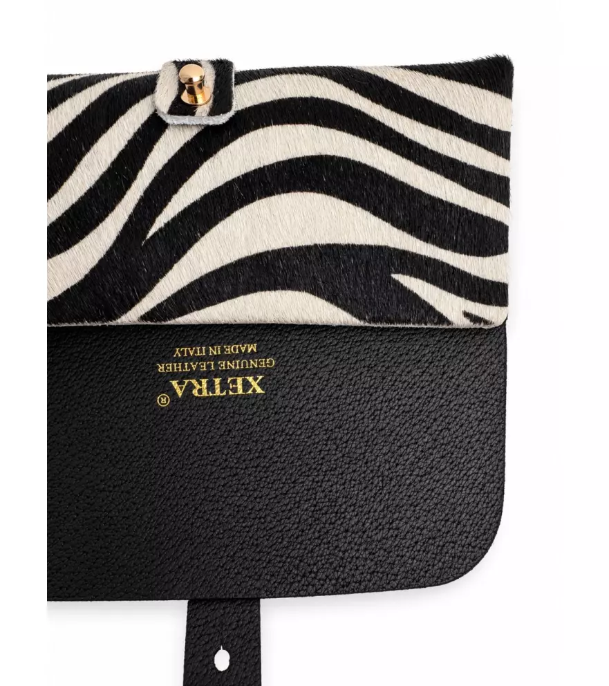 Zebra-print calf hair glasses case