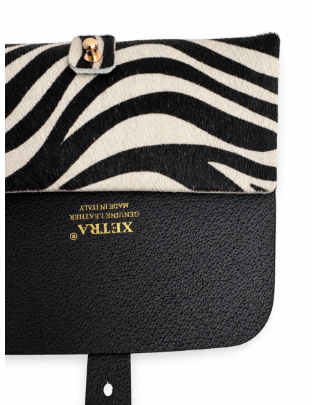 Zebra-print calf hair glasses case